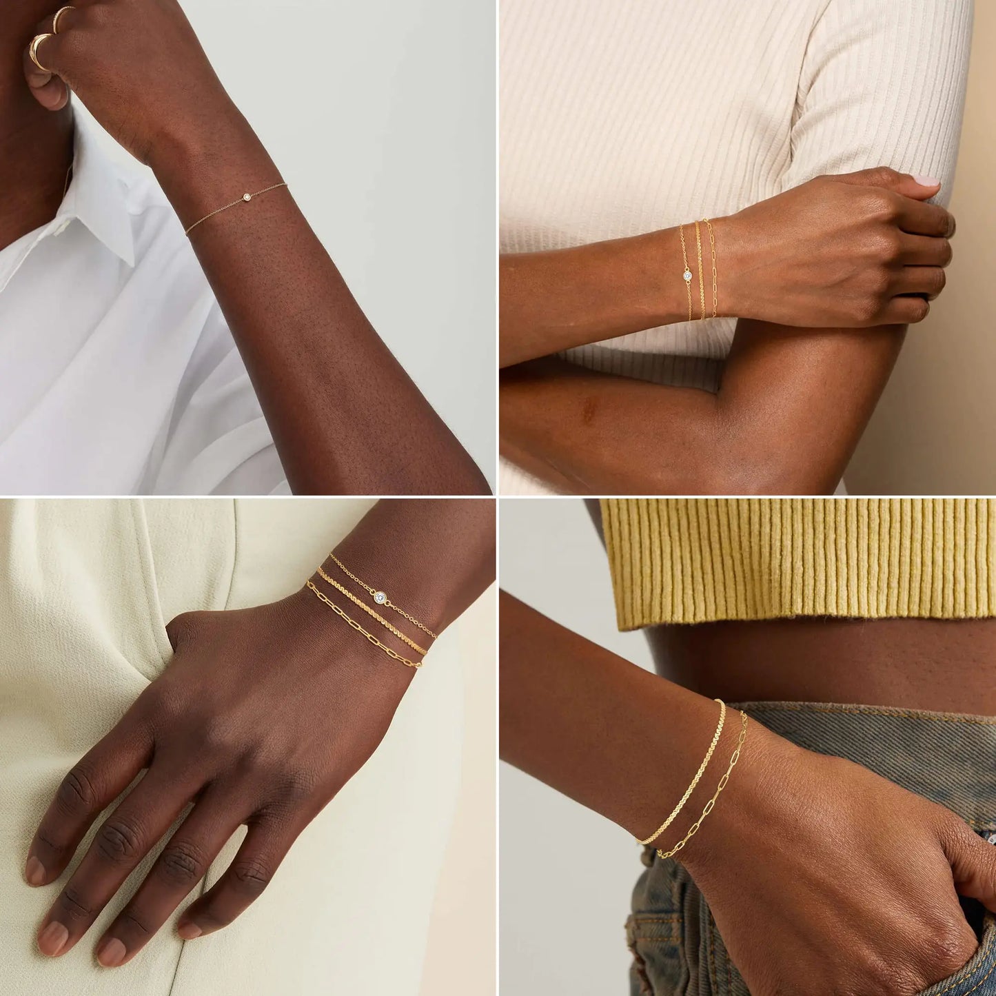 14K Delicate Gold Bracelets