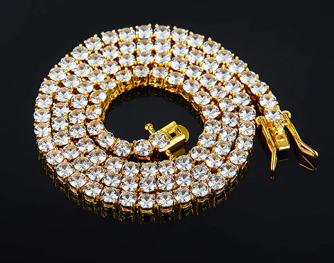 Square Cut Diamond Tennis Chain